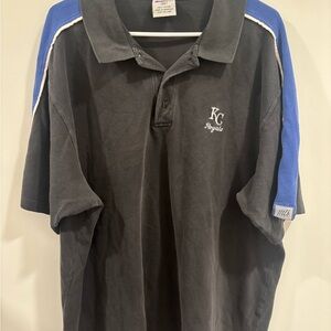 Vintage Black and Blue KC Royals Polo Shirt Size 2X